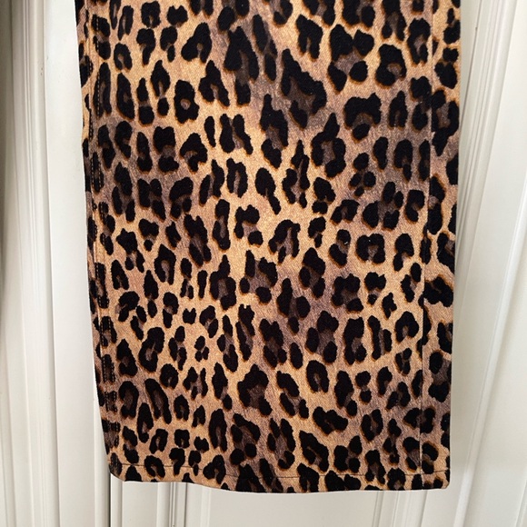 Alice + Olivia Leopard animal print high rise wide leg full length Jean size 30 - Picture 7 of 16